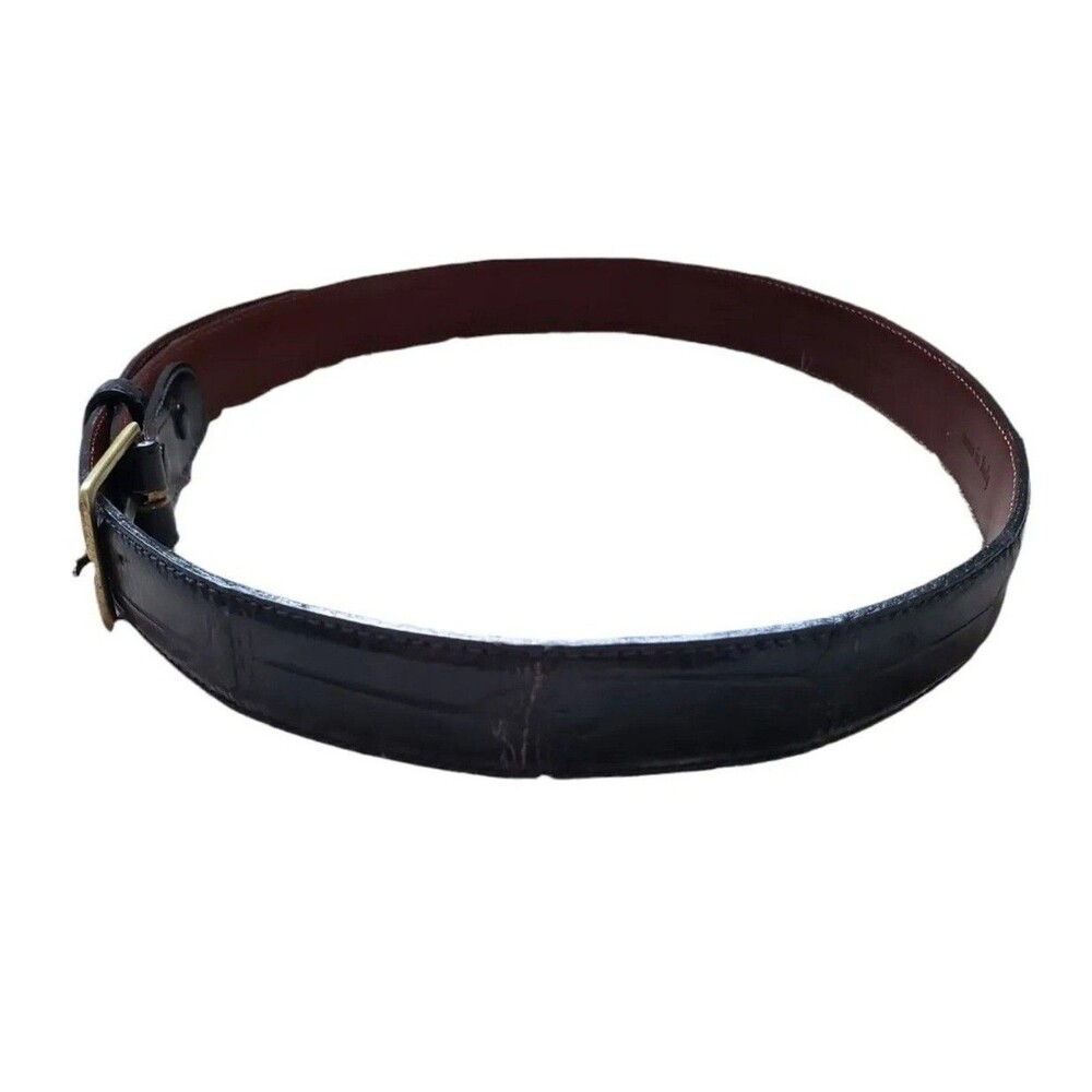 Vintage Ralph Lauren Women's Genuine Alligator Belt Sz 28 Made in Italy 1” Wide